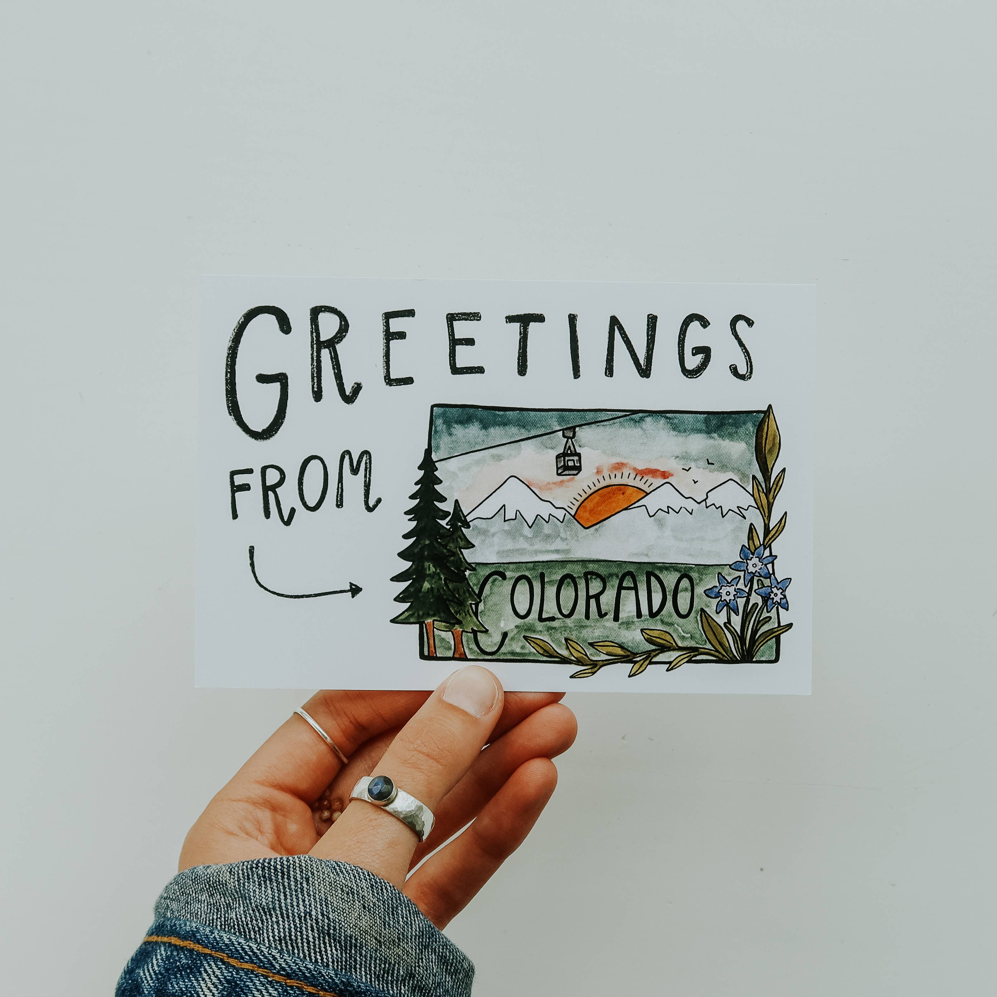 Sticker Girl - Wholesale Postcard - Greetings from Colorado Postcard1