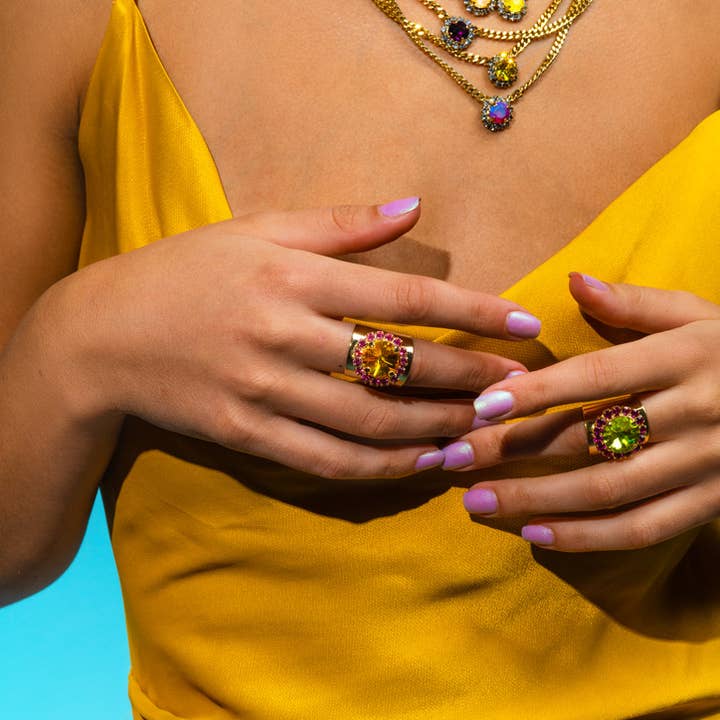 TOVA - Wholesale Cocktail/Statement Ring - Jacci Rings in Gold