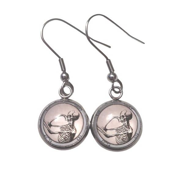 Halloween Skeleton Earrings Victorian Gothic Dangle Earrings for wholesale by Everything's Right Designs
