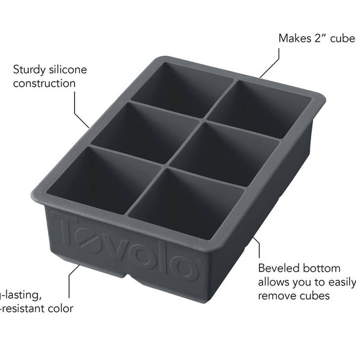 Vaschetta per ghiaccio TOVOLO® King Cube - Antracite per la vendita all'ingrosso da parte di Ventures Int'l Products Inc.