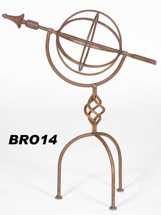 Wrought Iron Sundial with Cast Twist Tripod Legs for wholesale by Garden Iron And More