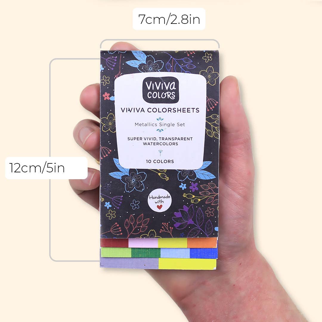 Viviva Colors - Wholesale Watercolor Paint - Metallics Colorsheets- 10 Handmade Watercolors8