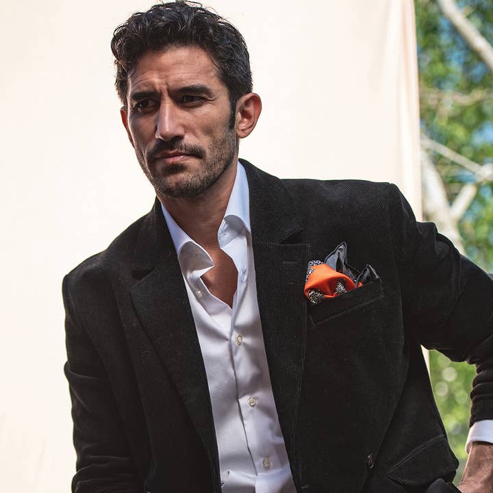 'Leopard Lust' silk pocket square for wholesale by Just Add Style