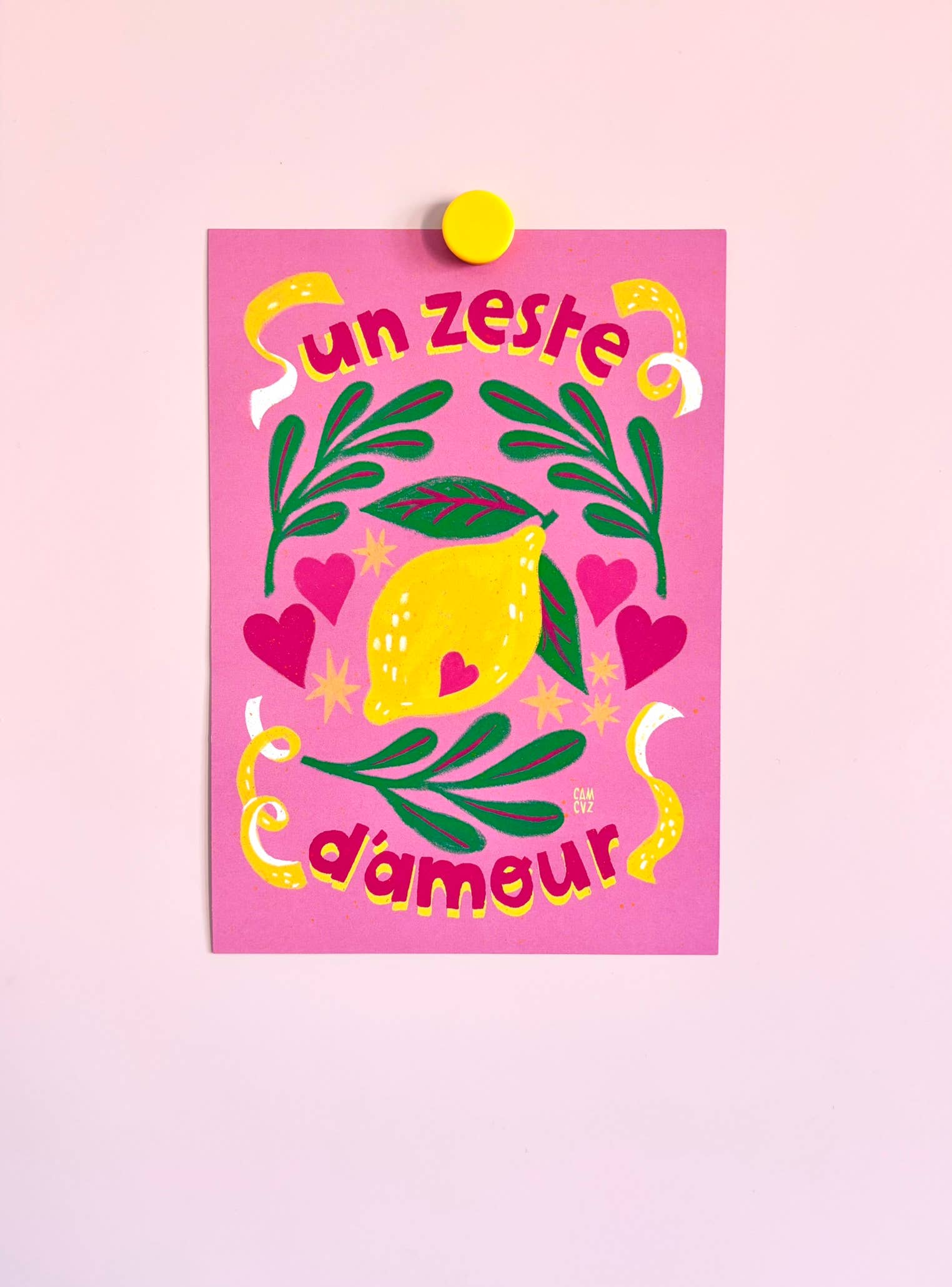 Camille Cauvez illustration et papeterie - Wholesale Art Print - Zest of Love | lemon poster, fruits, love1