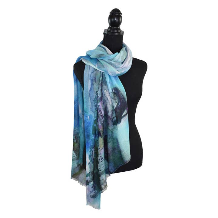 Dupatta Designs – wholesale Halsduk - Dam – Rianne Målerisk Landskap Strand Sjal