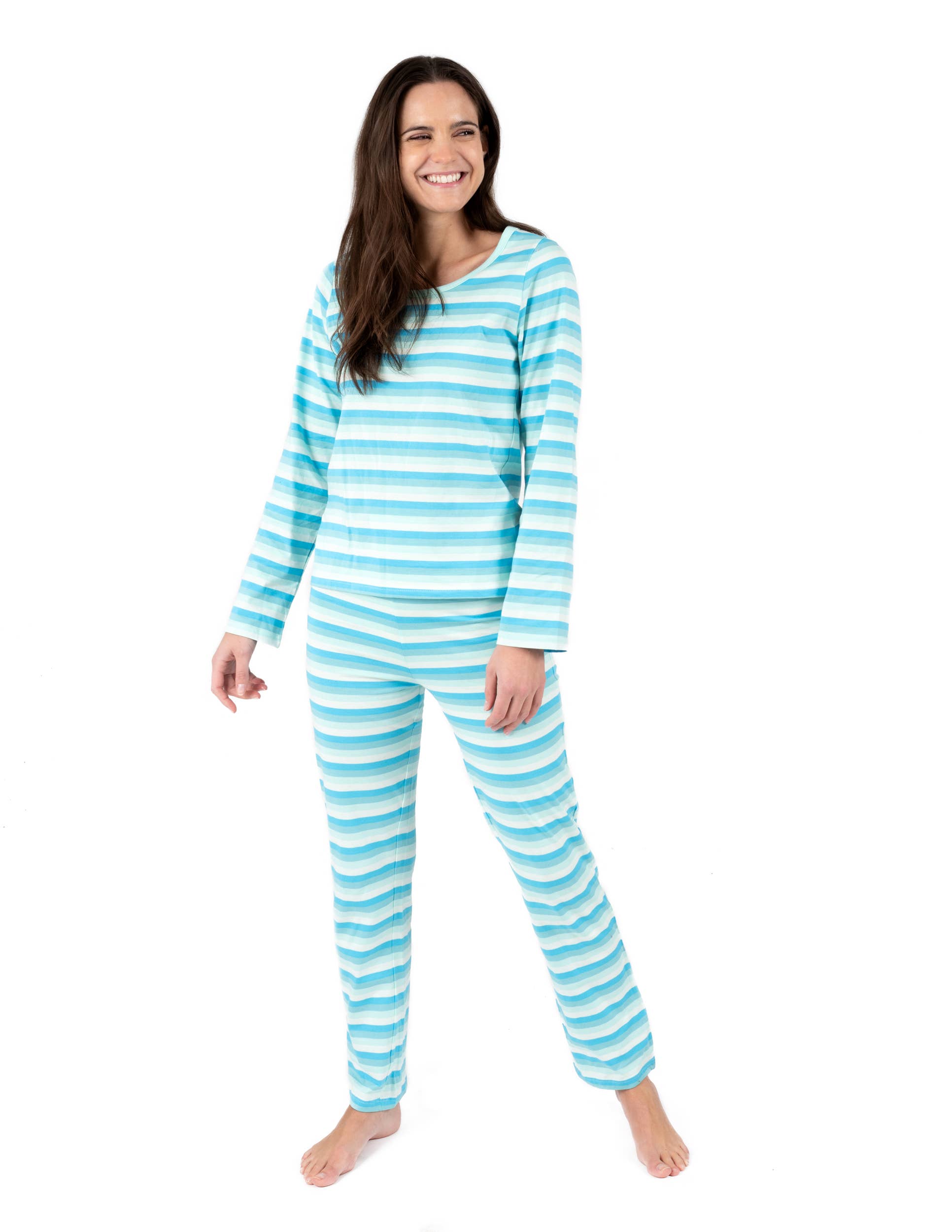 Leveret Pajamas - Wholesale Sleepwear Set - Women's - Womens Two Piece Cotton Pajamas Stripes13
