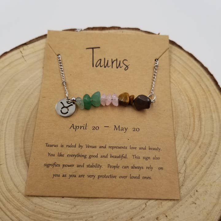 CHAKRA JEWELRY - Wholesale Pendant/Charm Necklace - Natural Stone Handwoven Constellation Necklace with Card