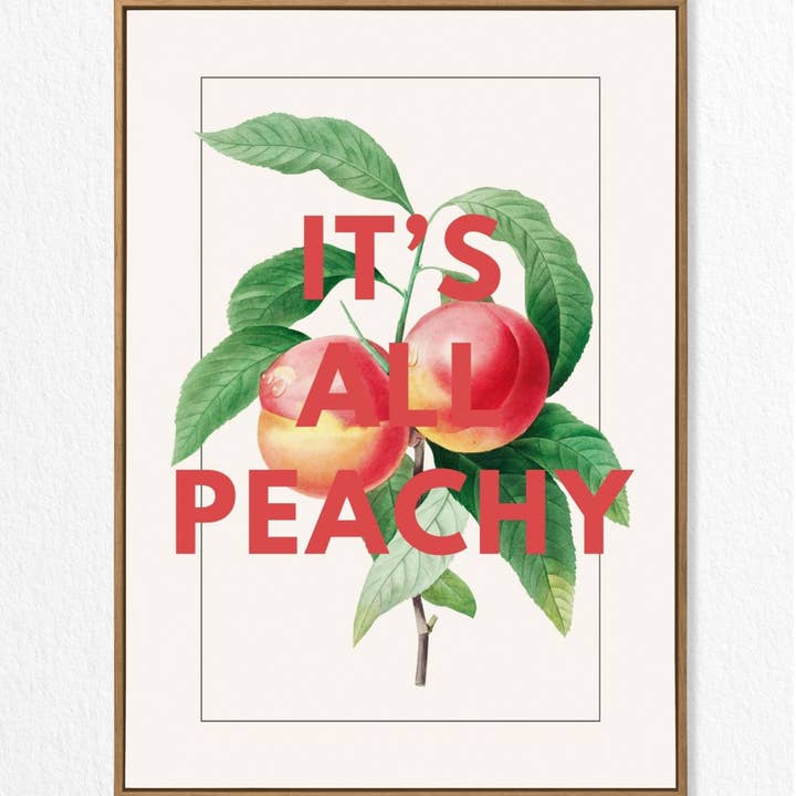 È tutto perfetto – Stampa vintage con illustrazione di pesca e tipografia audace per la vendita all'ingrosso da parte di Lyonette