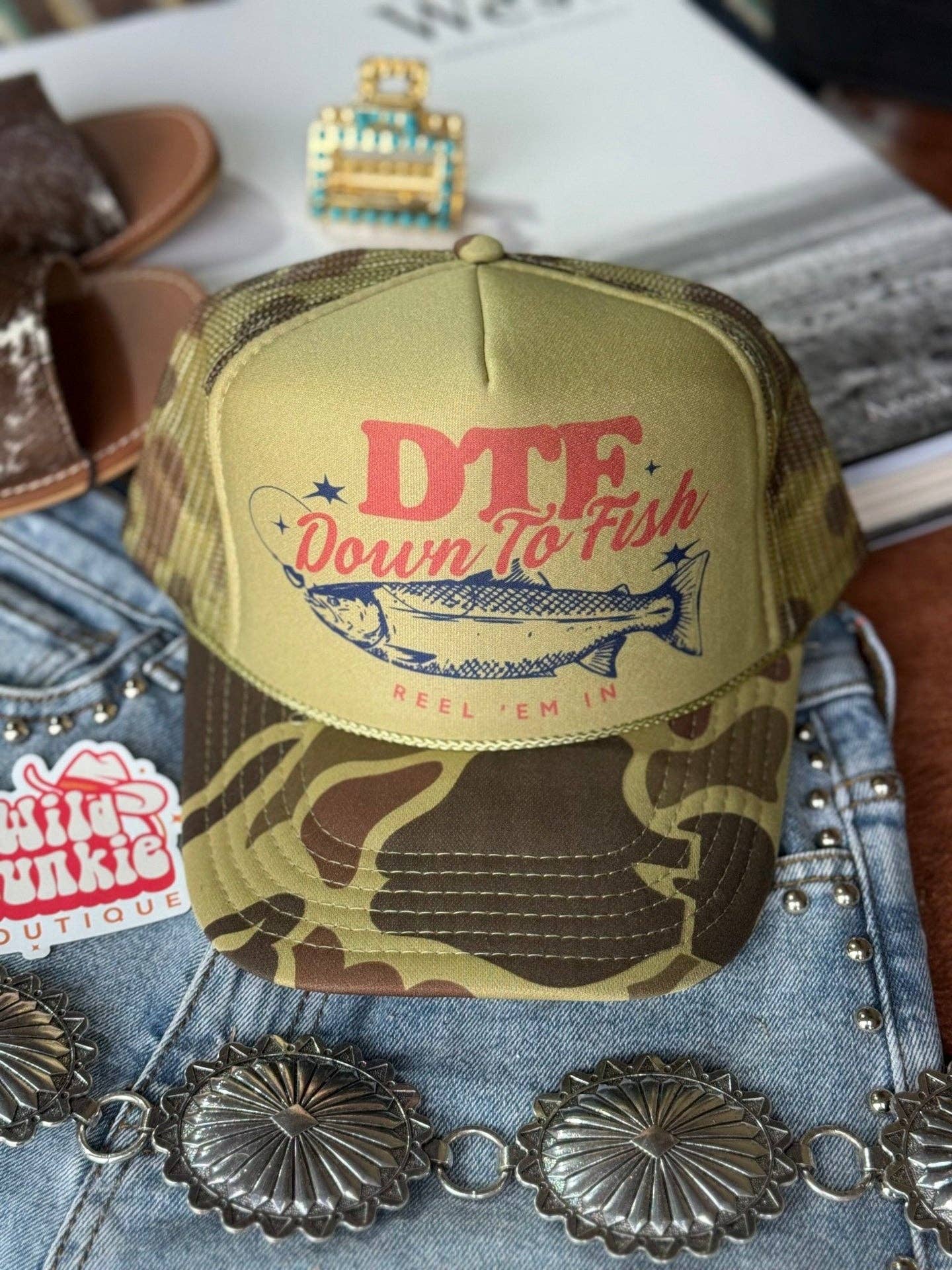 Light Camo Down To Fish Trucker Hat for wholesale on Faire0
