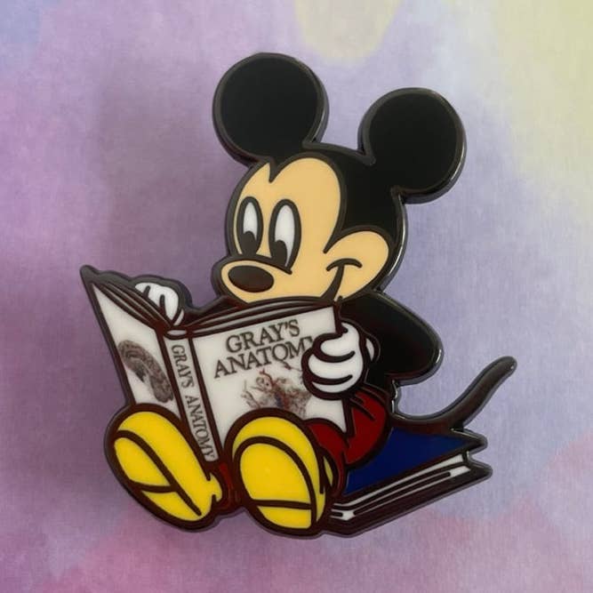 Reading Mouse Pin - Gray's Anatomy for wholesale by Rad Girl Creations