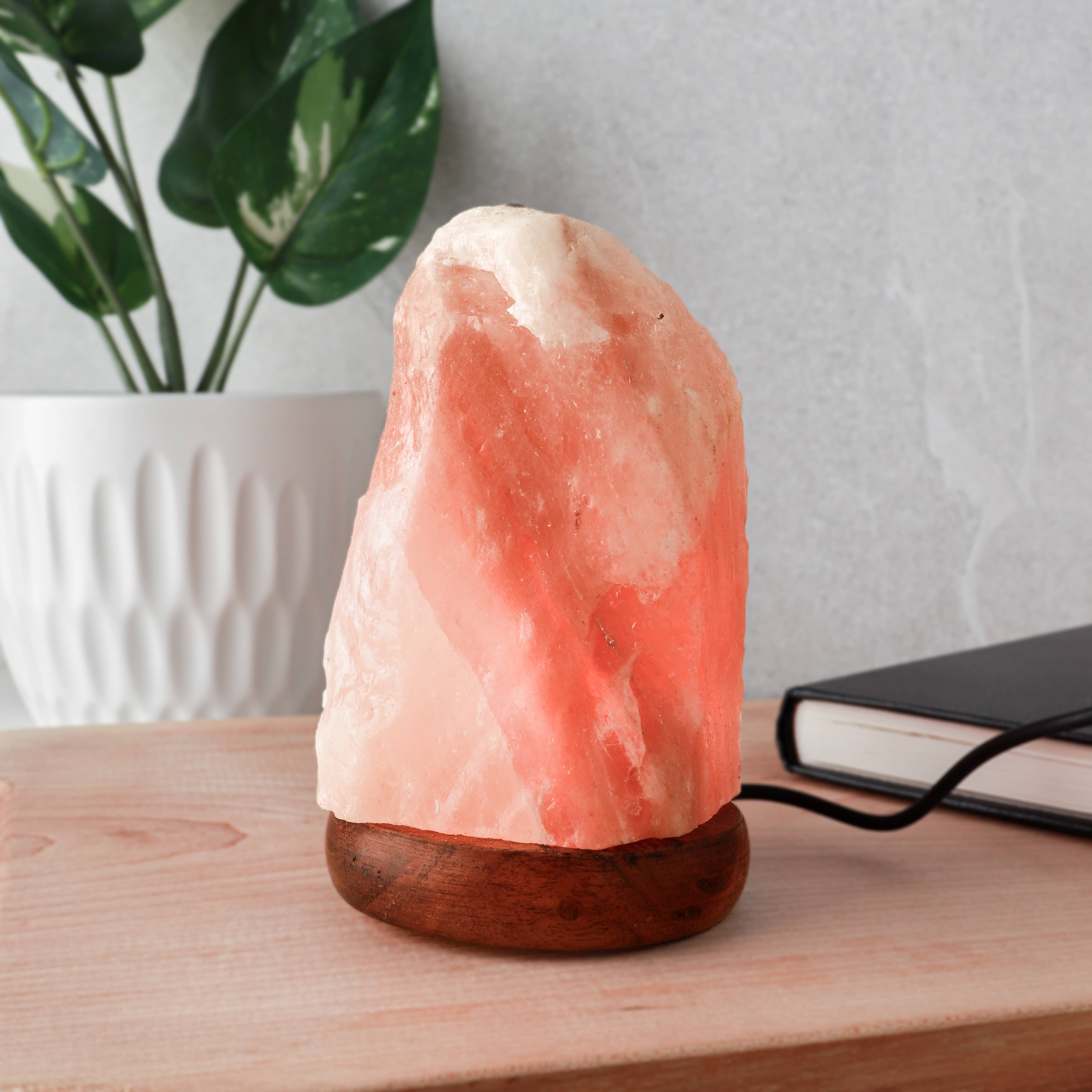 Natures Artifacts Inc - Venta al por mayor Lámparas decorativas/de escritorio - Lámpara de cristal de sal del Himalaya natural con USB3