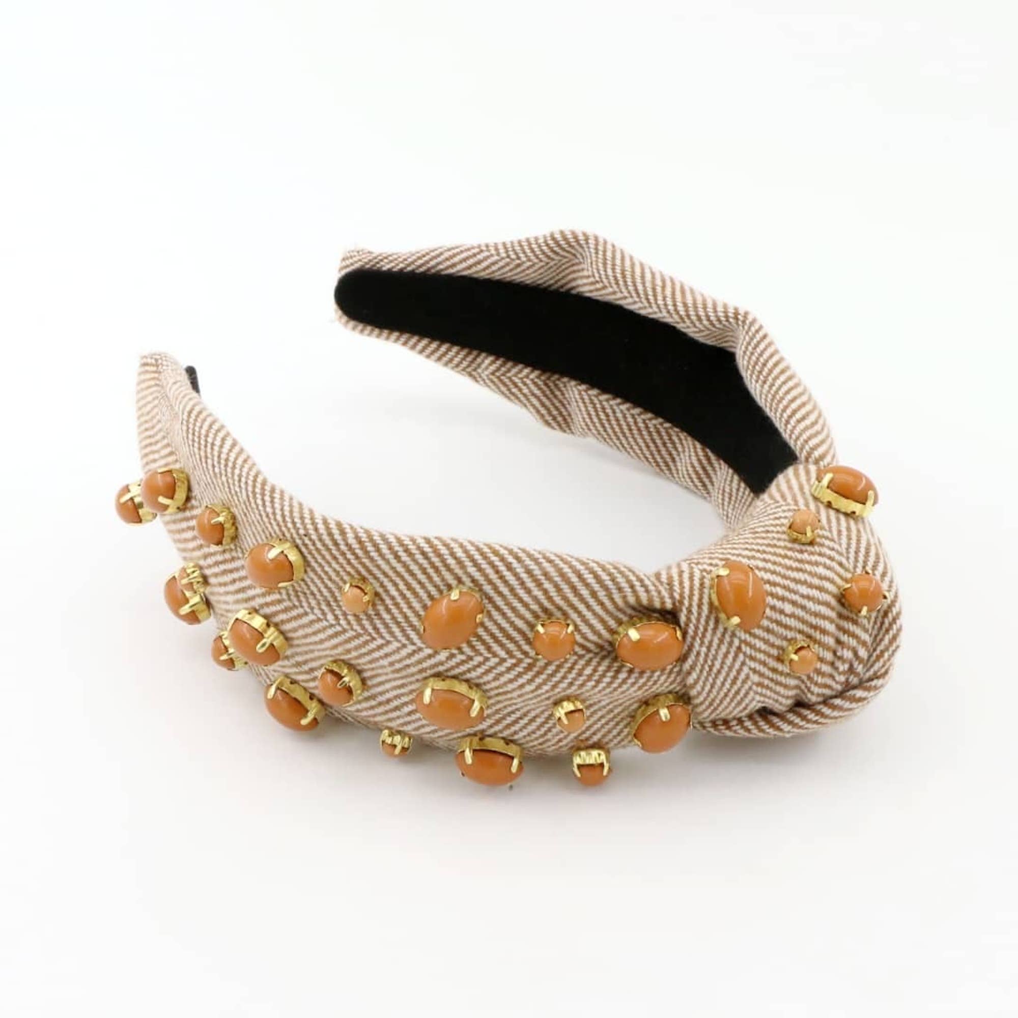 Brittyland - Wholesale Fashion Headband - Women's - Luxury Winter Headbands - Holiday Headbands - Brown Headband2