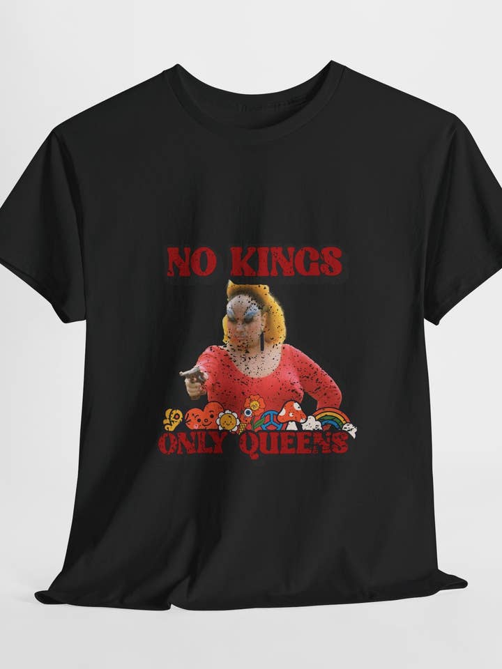 No Kings Only Queens Divine Distressed T-shirt for wholesale by Kennidi Co.