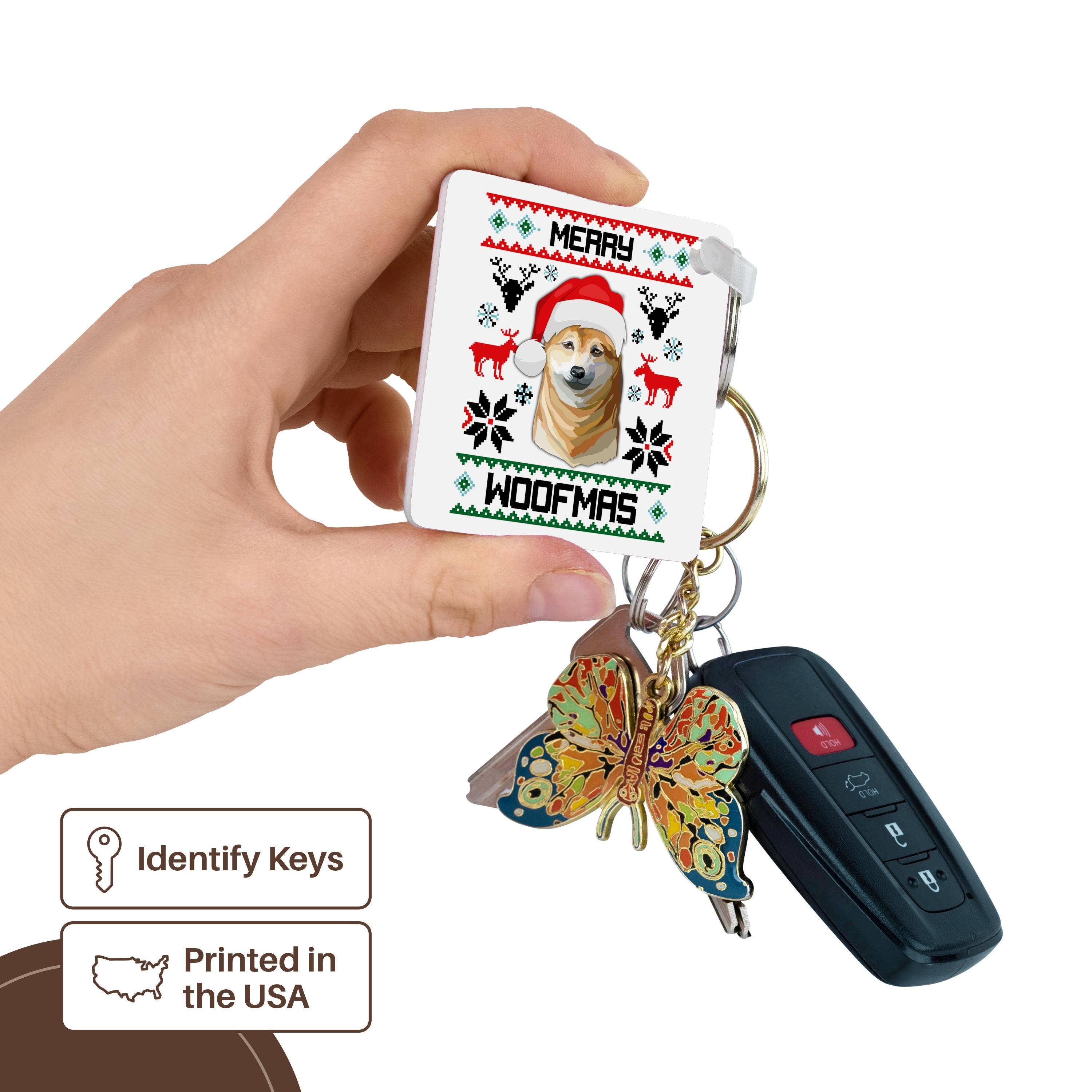 3dRose - Wholesale Keychain - Unisex - 3dRose, Merry Woofmas Shiba Inu Dog Christmas Gift , Key Chain2