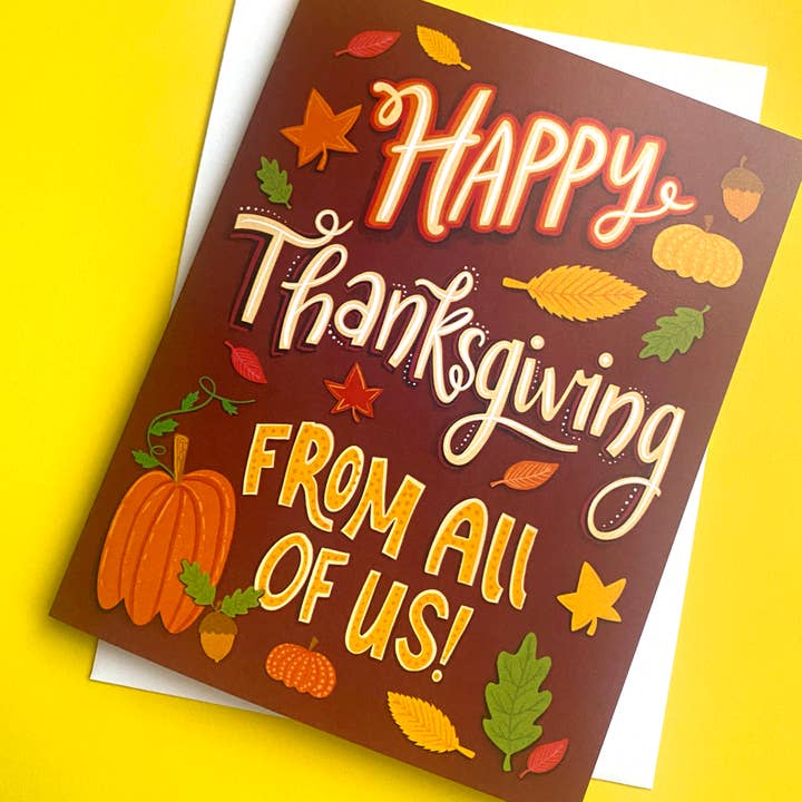 Fox Card Co – wholesale Thanksgiving-kort – Lycklig tacksägelse från oss alla Kort2