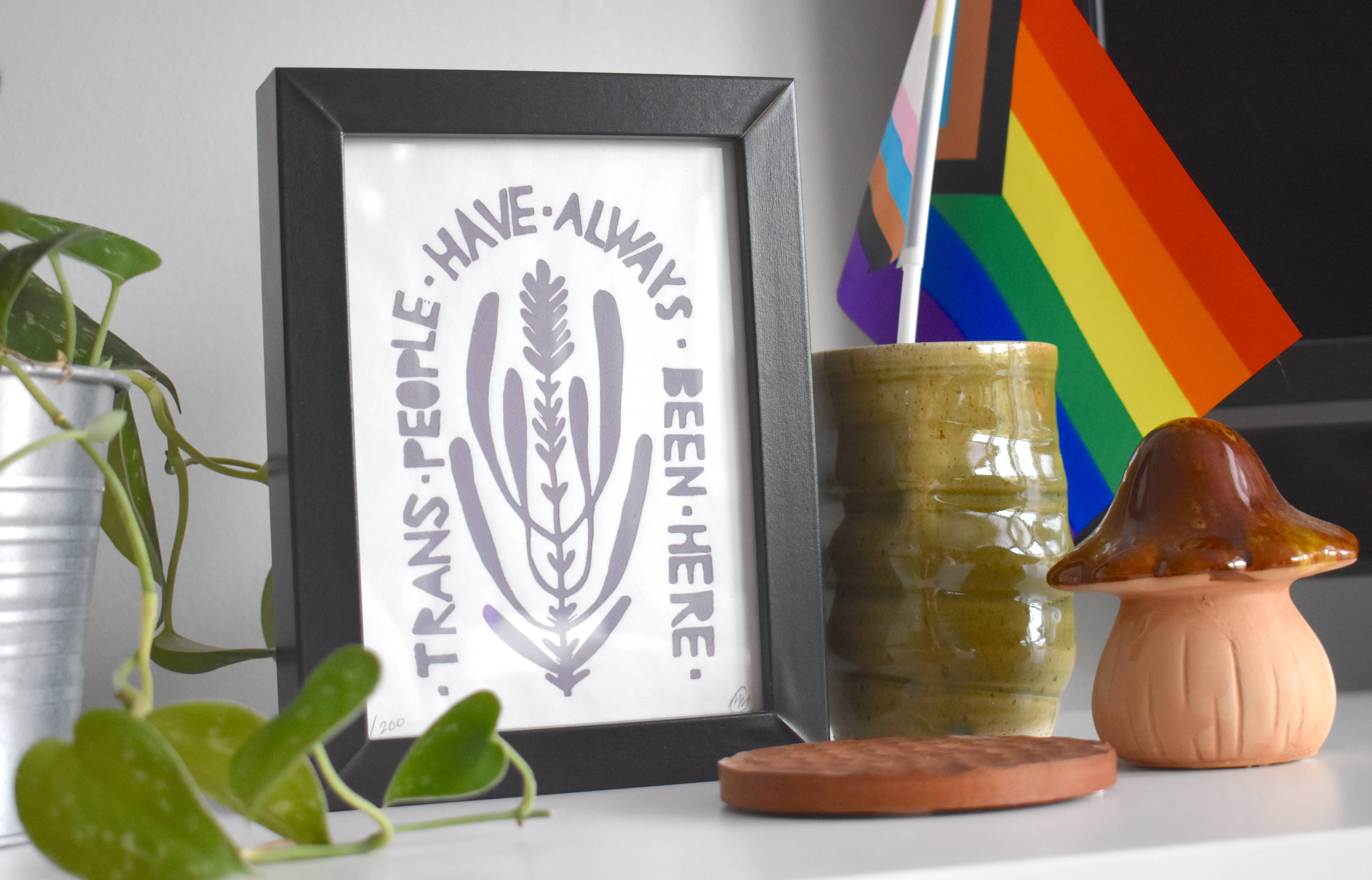 Morganite Press - Wholesale Art Print - Trans People Block Print2