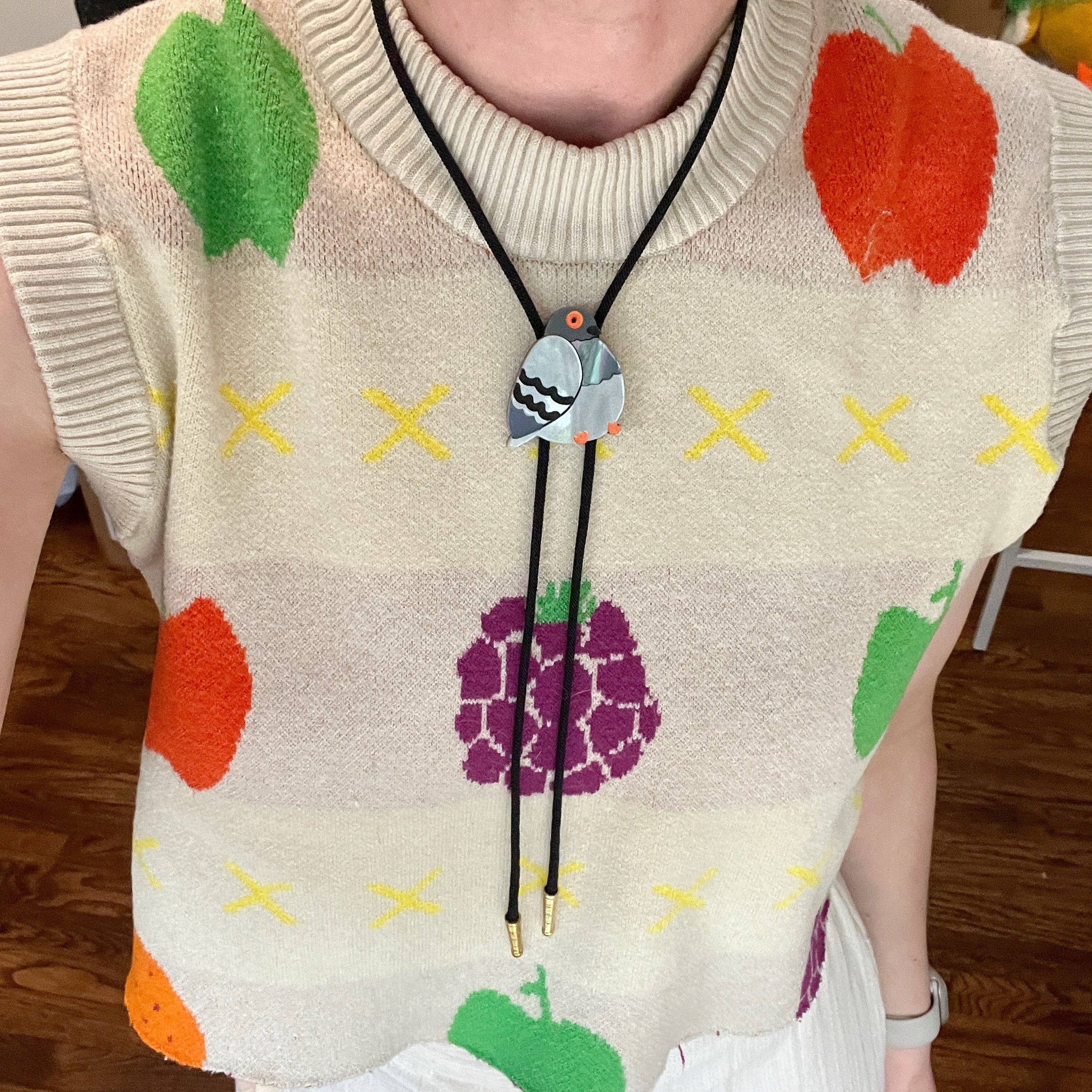 Future Frenzy - Wholesale Pendant/Charm Necklace - Chunky pigeon bolo tie (handmade)1