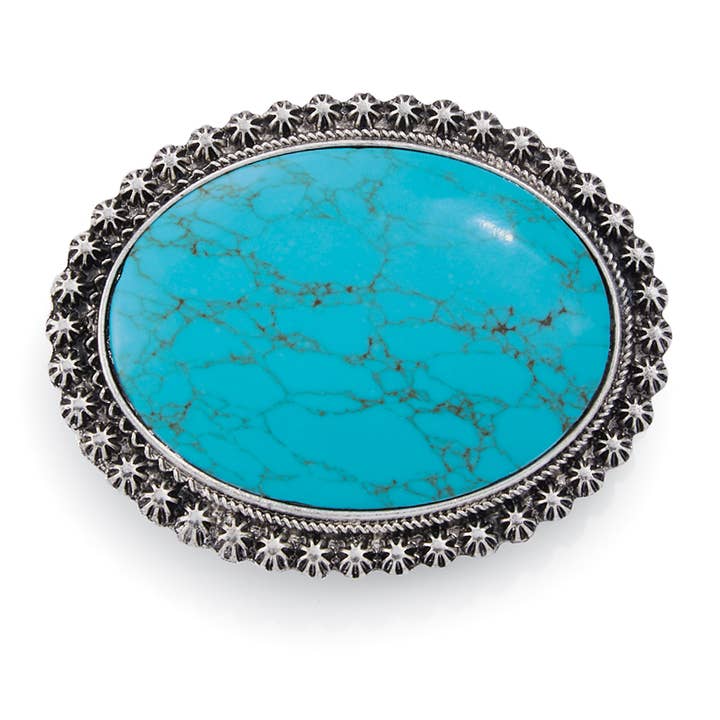 Back in the Saddle - Wholesale Belt Buckle - Unisex - Turquoise Belt Buckle