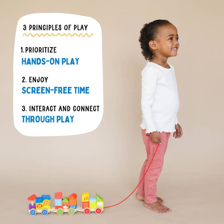 Spirit 'N Sprout - Wholesale Wood Toy - Kids - Farm Wooden Train Set for Kids - Pull Along Stacking Train7