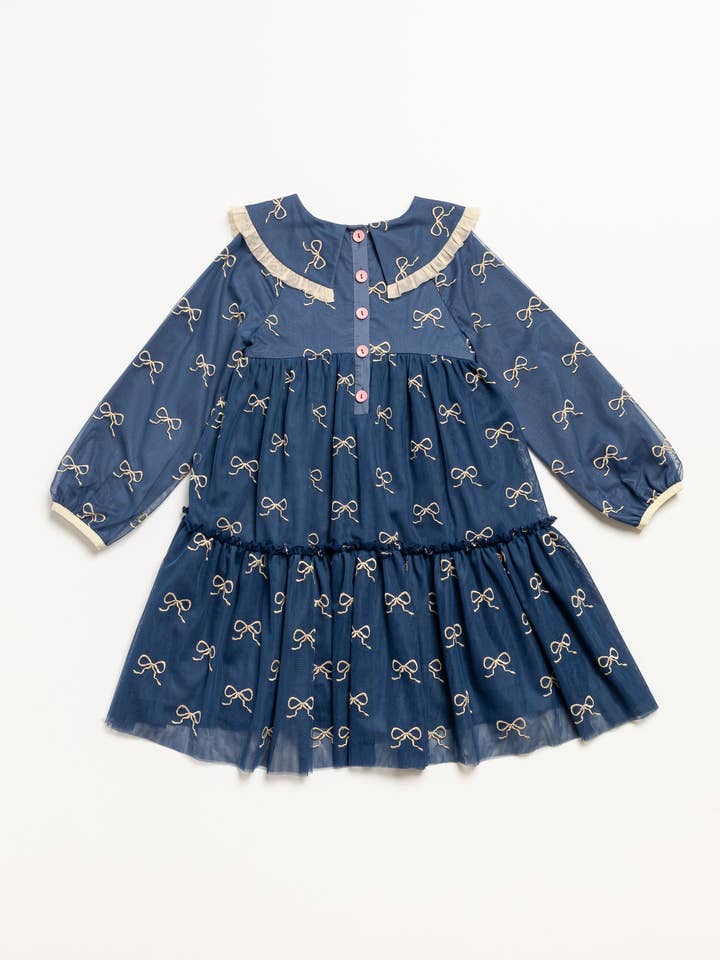 Bows In Blue Bowie Dress for wholesale on Faire