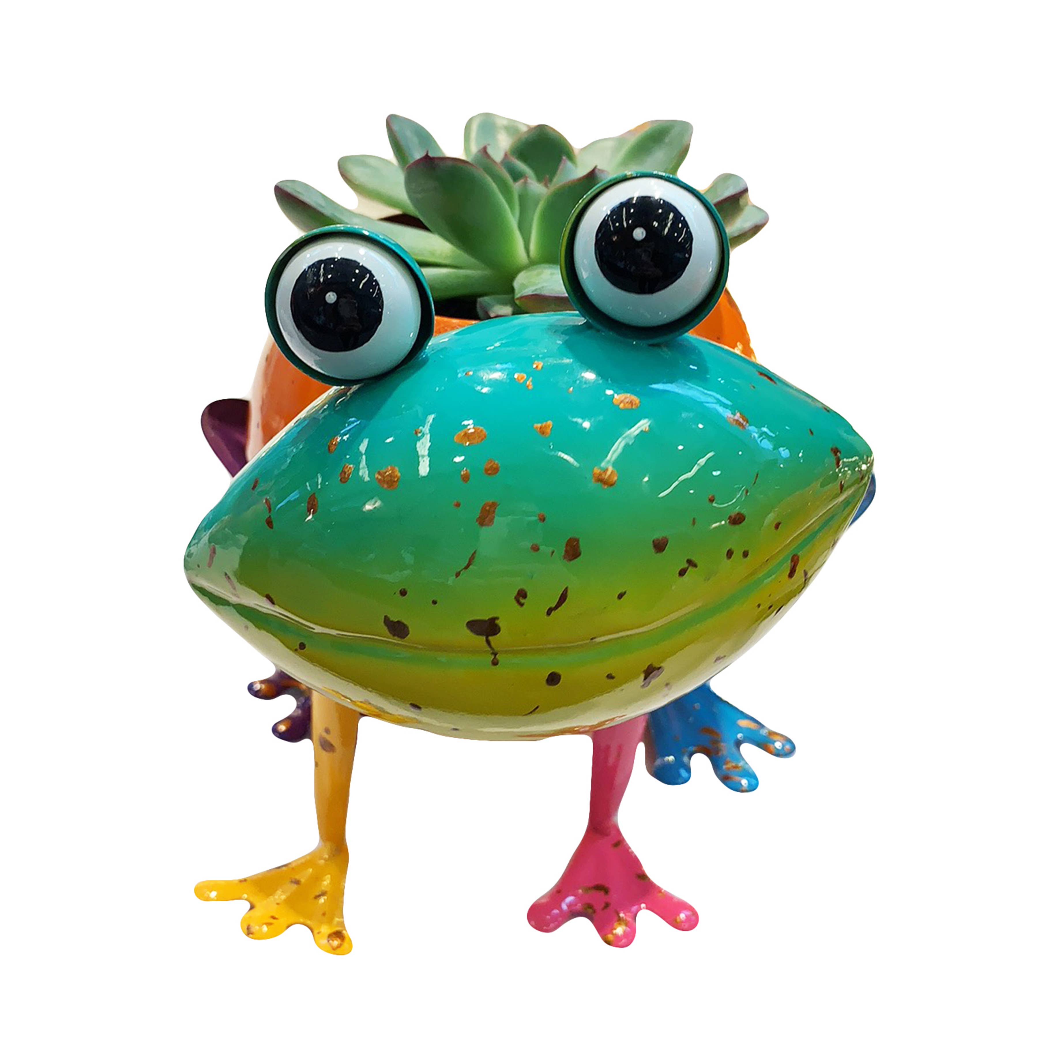 Continental Art Center - Wholesale Plant Pot - Painted and Enameled Mini Frog Planter1
