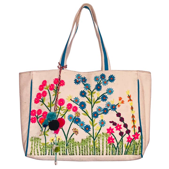Embroidered Garden Tote Bag for wholesale by Chloe & Lex