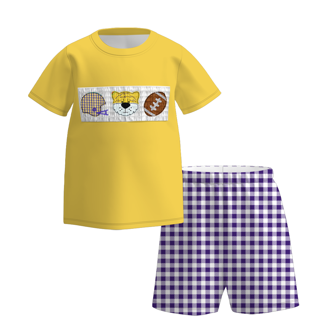 Auraquise - Wholesale Clothing Set - Baby - Louisiana Football Embroidered Matching Sibling Outfits1