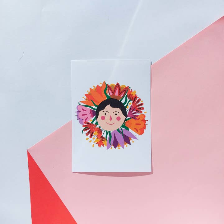 Flower girl illustration card for wholesale by Lemon.lemoff