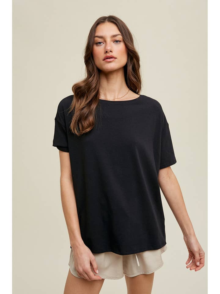 Wishlist Apparel – Großhandel Strickoberteil – Damen – DOLMAN STRICKOBERTEIL MIT BOOTSAUSSCHNITT//WL24-8843