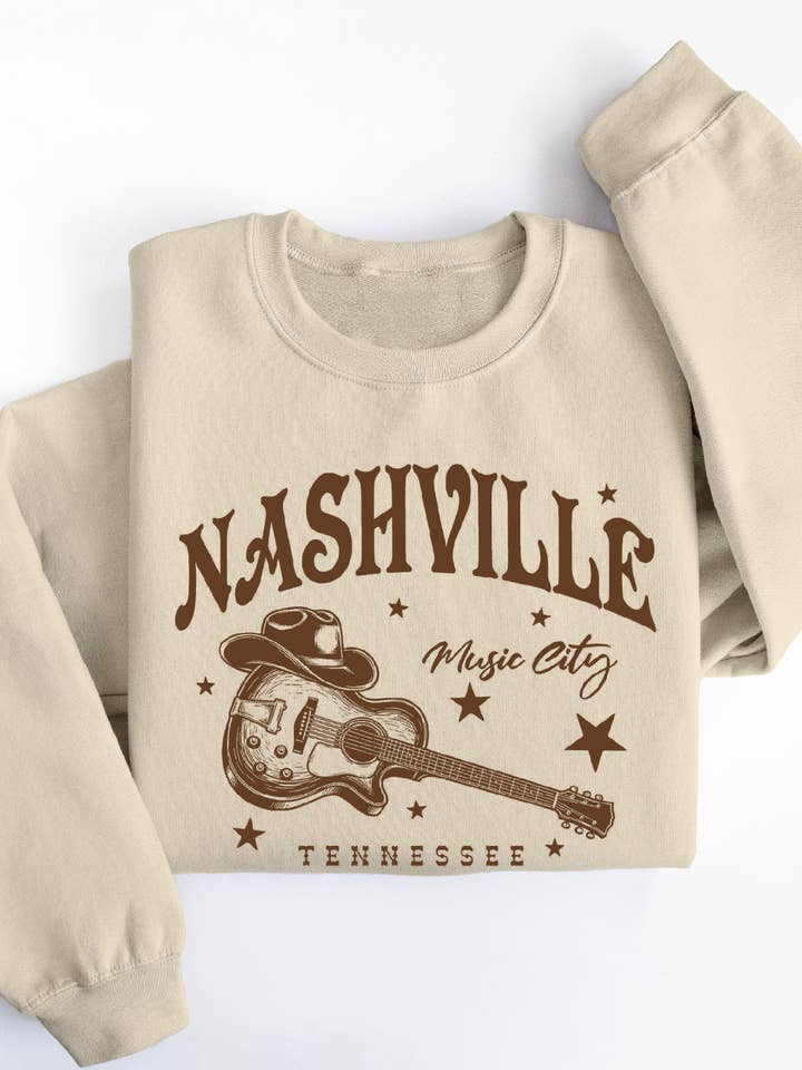 Pull-over à imprimé graphique Nashville pour femmes pour la vente par BouTeeQue Closet