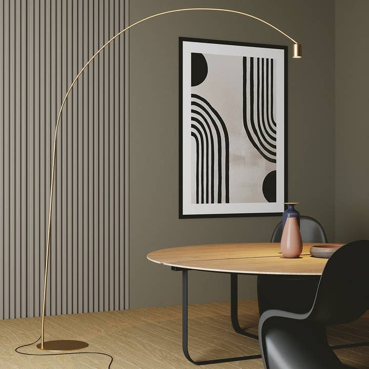 Maison metal floor lamp with adjustable light diffuser, available in black, white and gold (1XGU10) for wholesale by Gruppo F.T