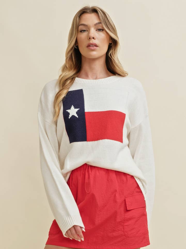 CSW15145J - CHANDAIL AVEC DRAPEAU DU TEXAS pour la vente par Cloud Ten