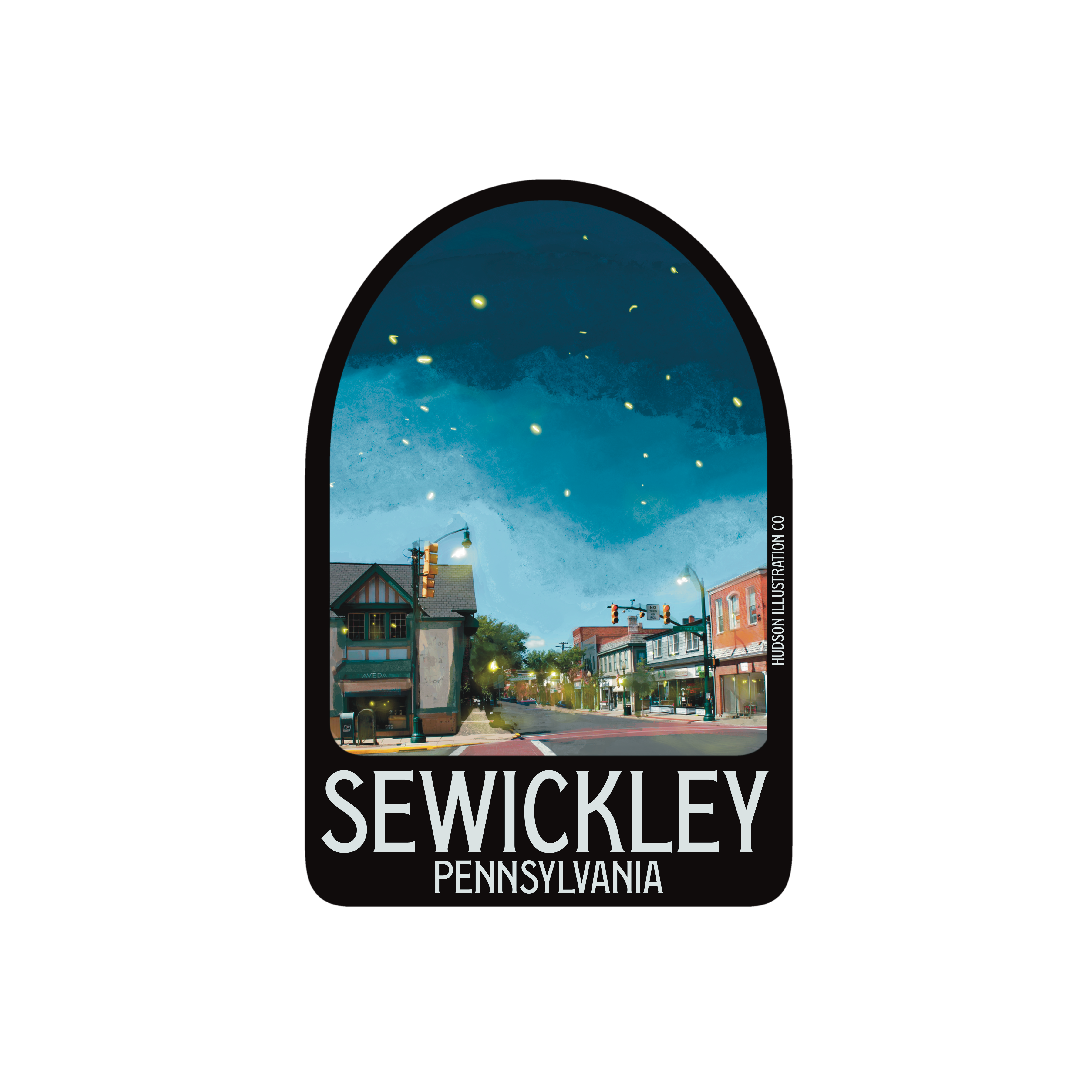 About Town Co - Vente Autocollant - Autocollant/Magnét/Impression/Carte postale de Sewickley, Pennsylvanie0
