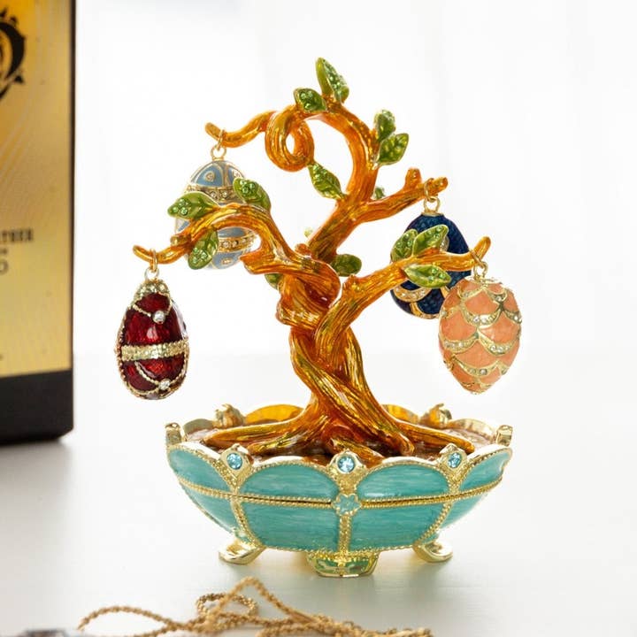 Faberge Egg Pendant Necklaces Tree for wholesale by Keren Kopal
