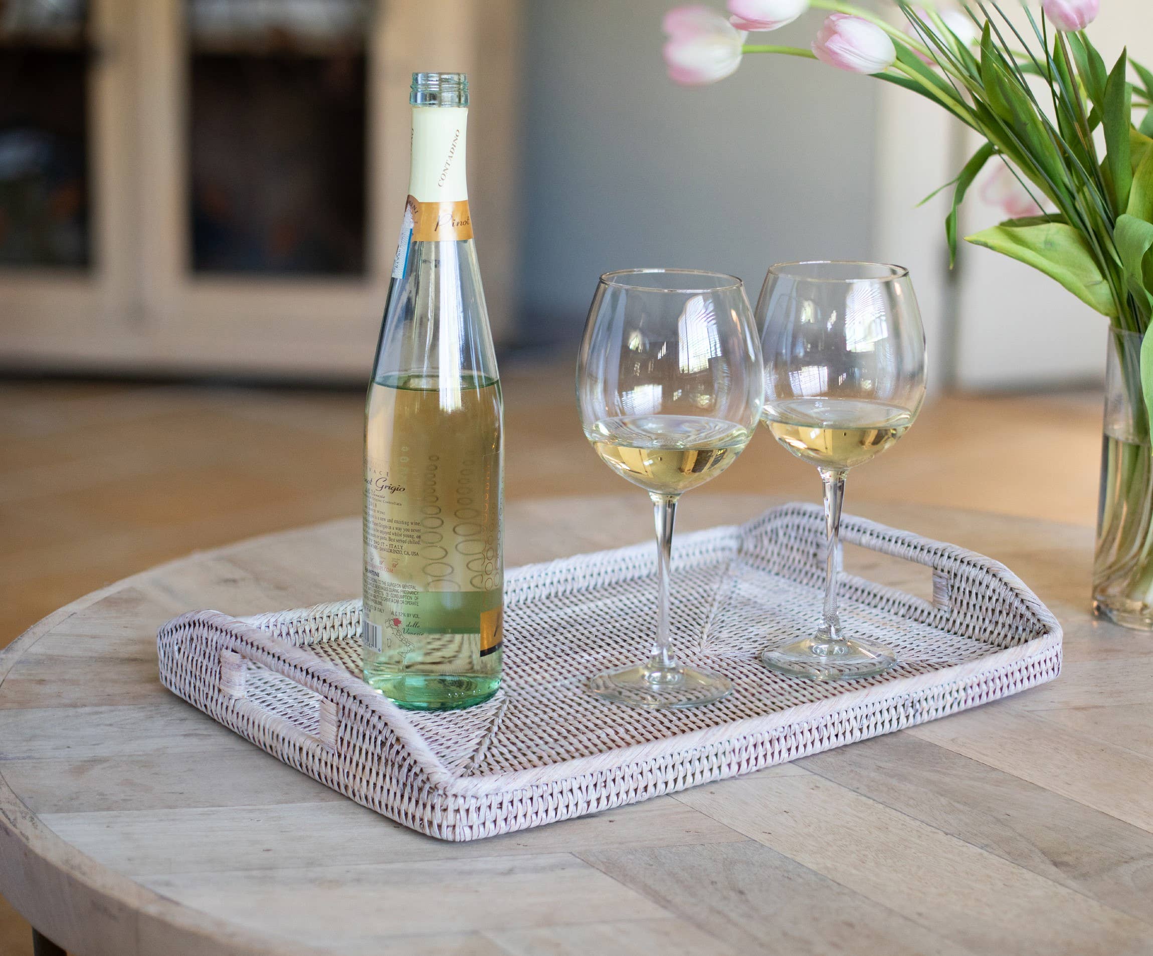 Artifacts Trading Company - Vente Plateaux de service - Plateau de service rectangulaire en rotin avec poignées hautes8