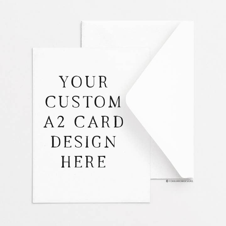 Custom A2 Greeting Cards for wholesale by Fox Burrow Designs