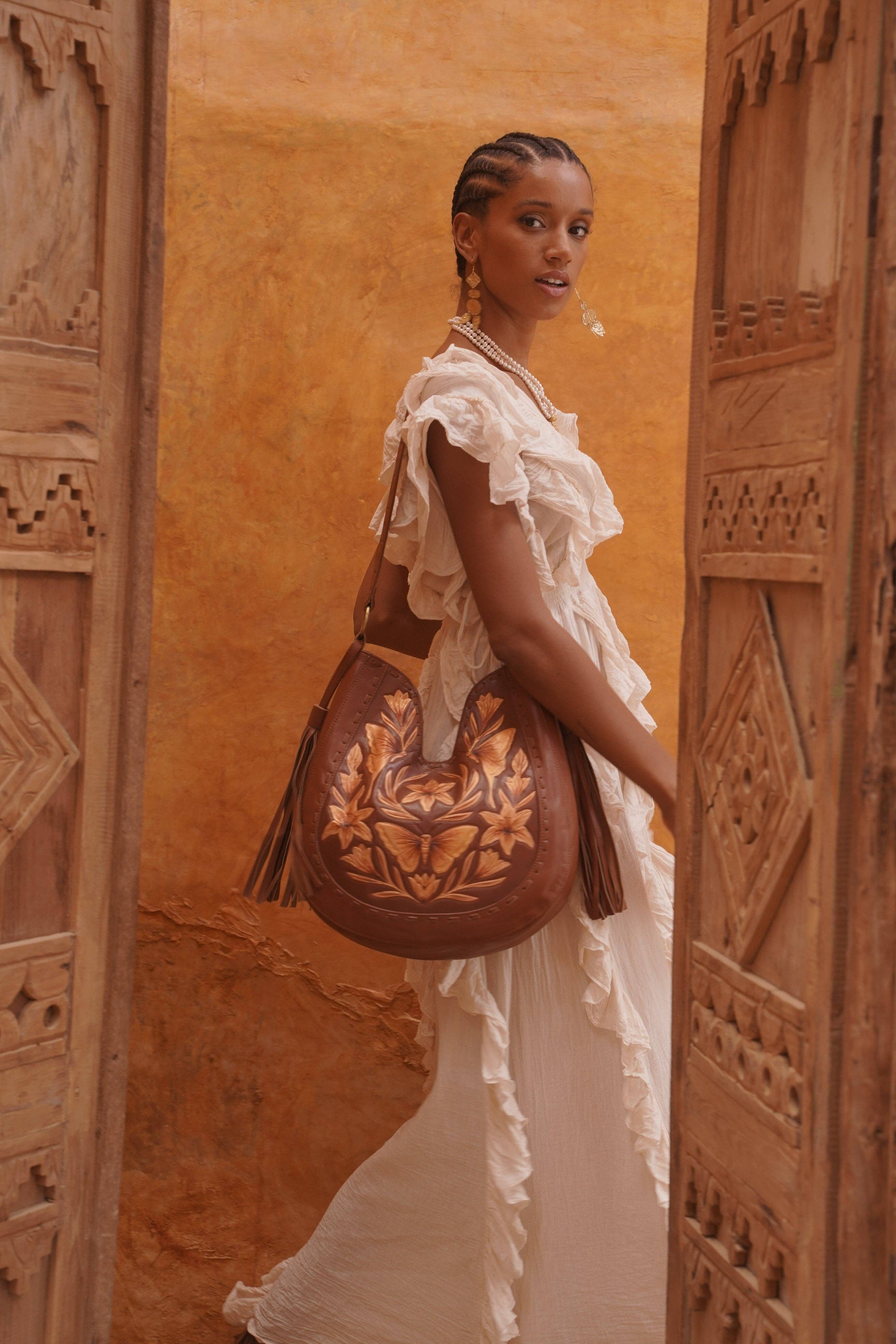 Tobacco Luna Cleopatra Bag Tobacco/Gold for wholesale on Faire6