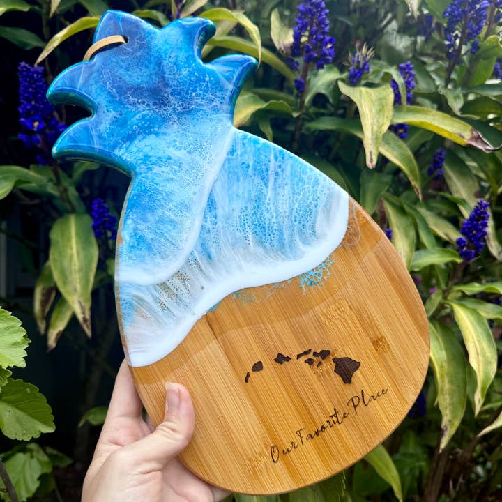TBM Creations LLC - Wholesale Cheese Board - NEW Pineapple Charcuterie board made in Maui | Cheese board