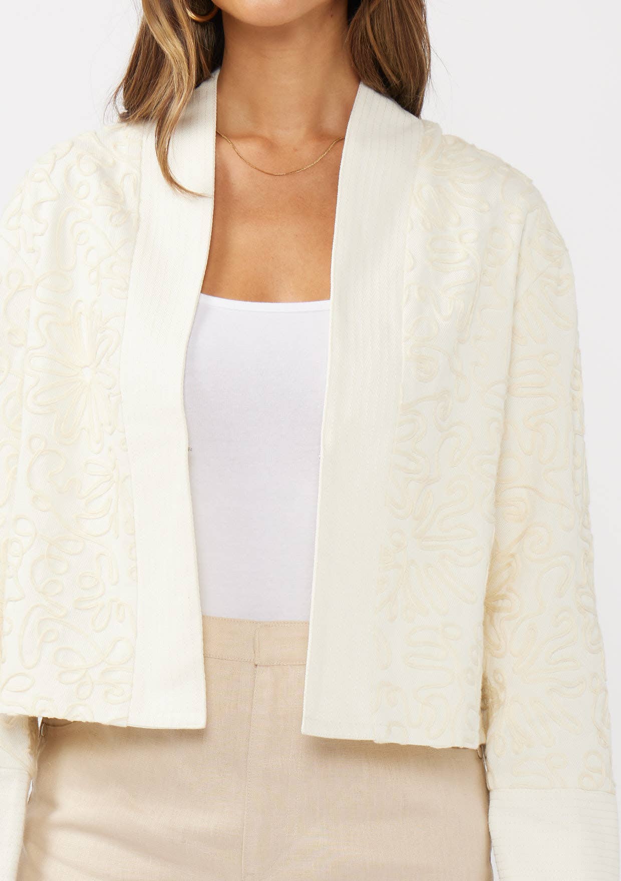 Vanilla Floral Soutache Canvas Jacket for wholesale on Faire3