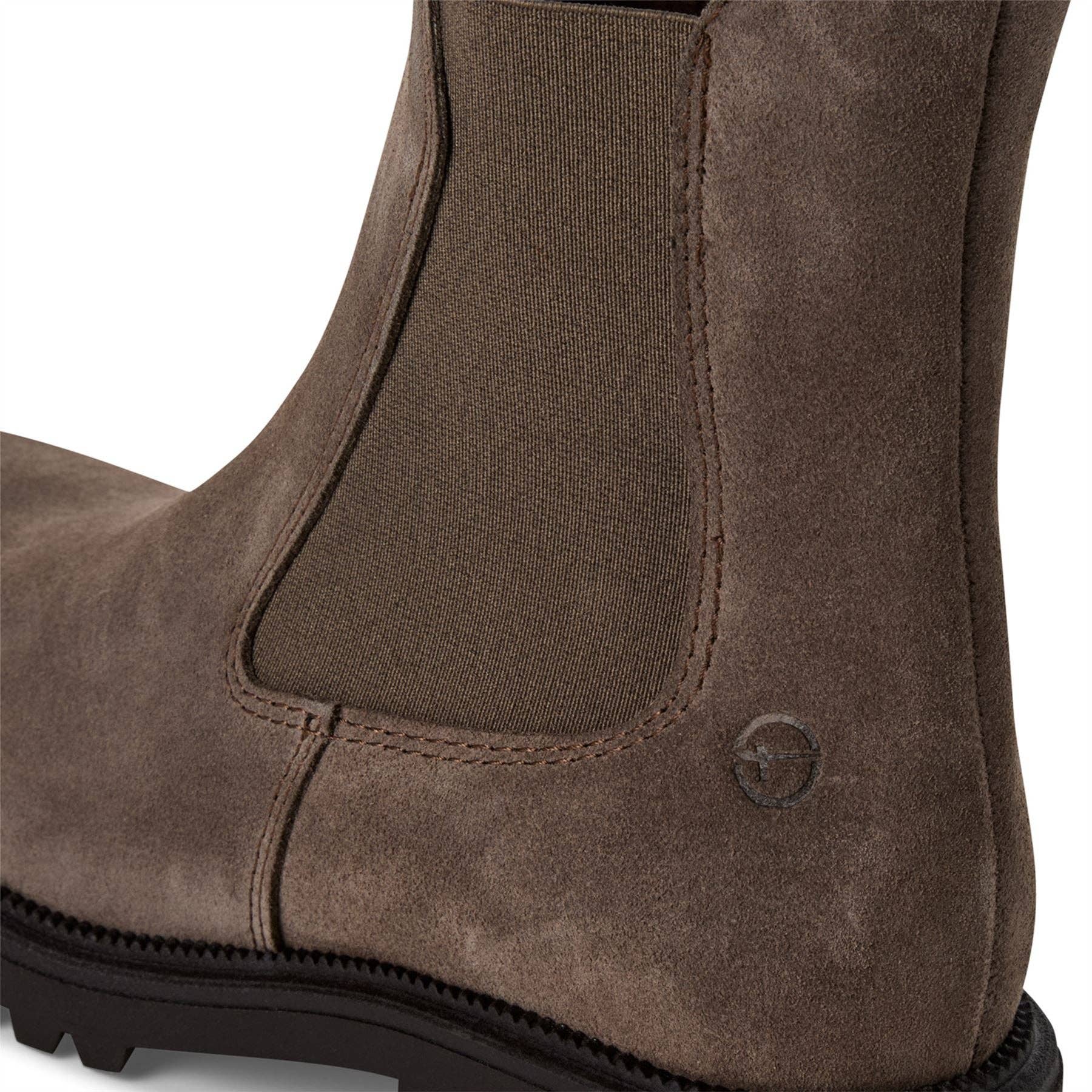 Tamaris Womens Taupe Brown Leather Classic High Chelsea Ankle Boots for wholesale on Faire7