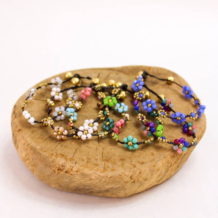 Bali Queen - Wholesale Anklet - Crystal Flower Anklet 5 Pack20