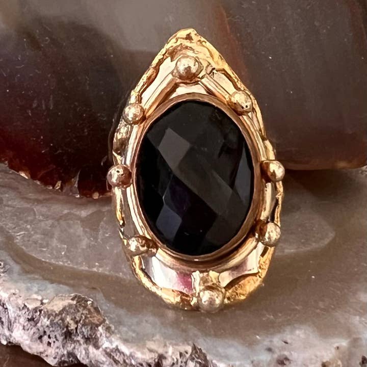 Anel de Ônix Destemido por atacado de LilyGirl Jewelry