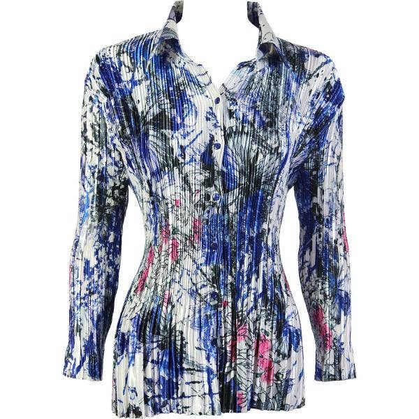 The Magic Scarf Company - Wholesale Button Down Shirt - Women's - 1148 - Satin Mini Pleats Blouses37