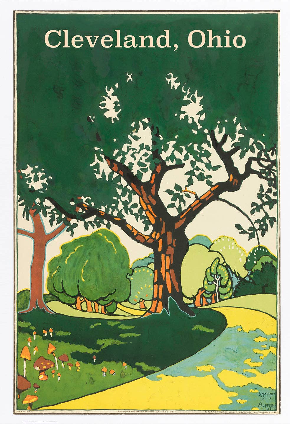 Vintage Banners – wholesale Konsttryck – Cleveland Tree Vintage reseaffisch - Impressionistisk Ohio Nature Heminredning 4