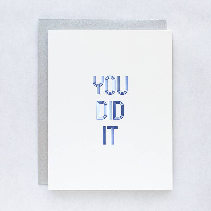 You Did It Letterpress Card for wholesale by Cravings Media