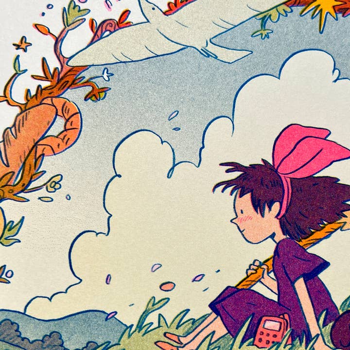Natalie Andrewson - Wholesale Art Print - Kiki's Delivery Service Large Riso Print