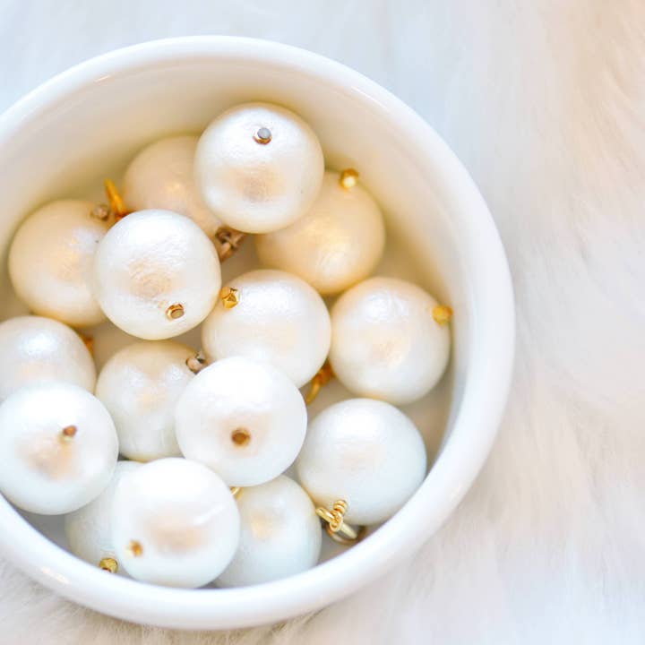 Pre-Pack - Gold Medium Cotton Pearl Charms (WS) for wholesale by Moon and Lola