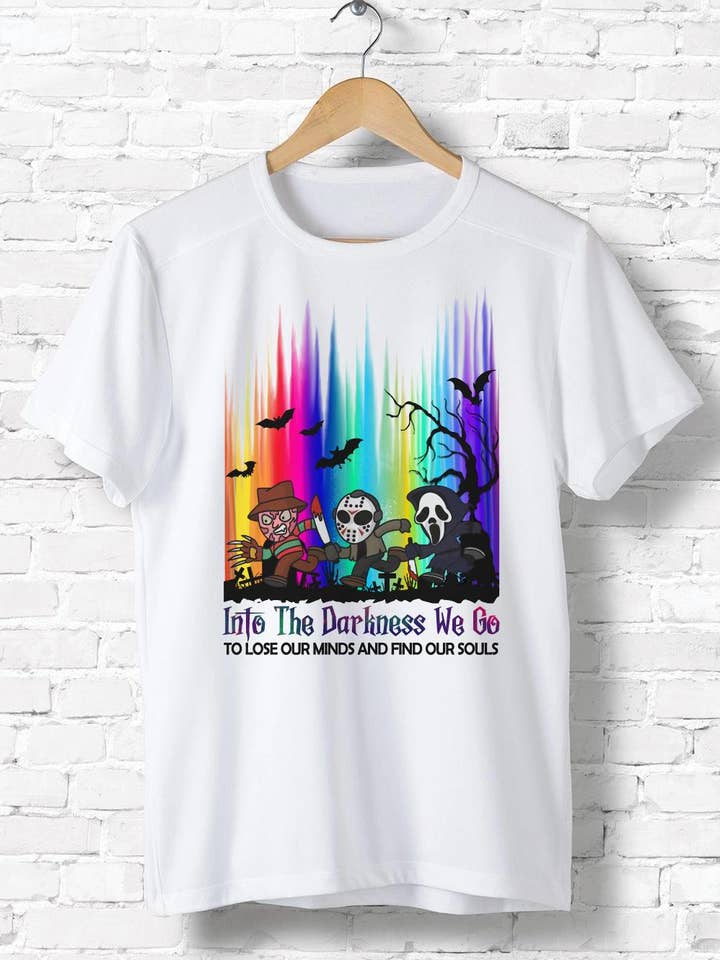 Horror Into The Darkness Shirt, Jason Freddy Ghostface for wholesale by iBuyCanvas