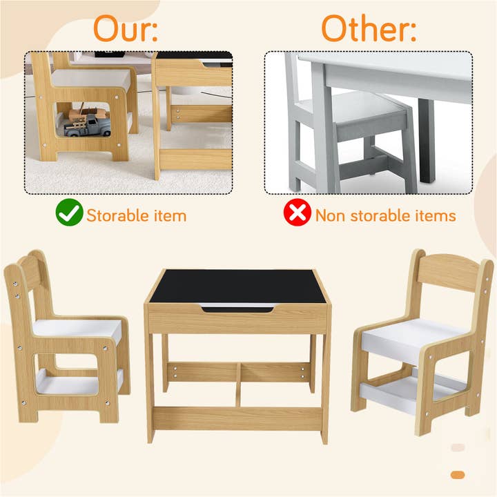 39F Inc. - Wholesale Chair - Kids - 3-in-1 Kids Study Table & Chairs Set - Detachable Blackboard7