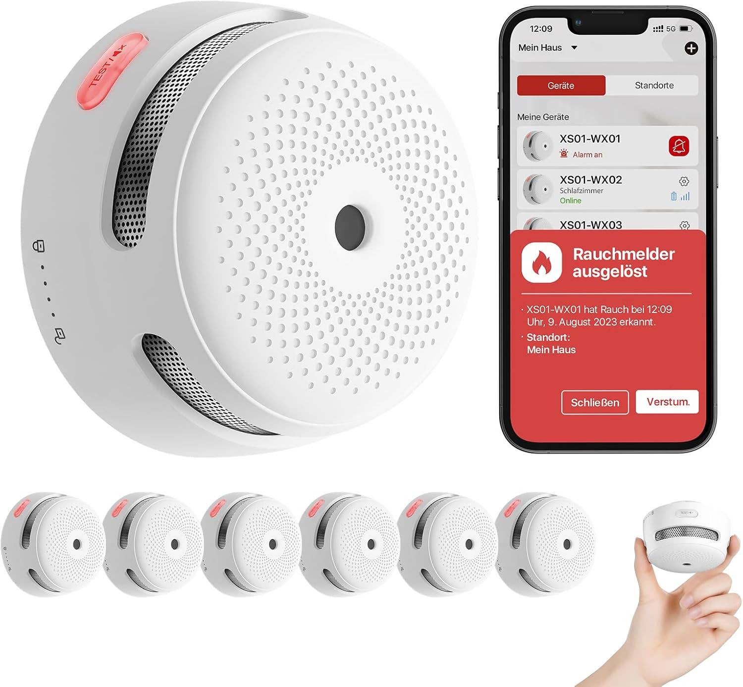 GS Brandschutz - Wholesale - 6-pack X-Sense WiFi Smoke Detector XS01-WX - Smart Smoke Detector with Push Notification!